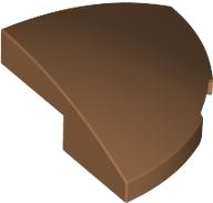 Brick Round Corner, Curved 2 x 2 x 2/3 Quarter Circle With 1 x 1 Bottom Cutout in Medium Nougat