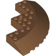 Brick Round Corner 10 x 10 with Slope 33° Edge, Axle Hole, Facet Cutout in Medium Nougat