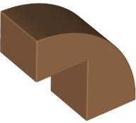 Brick Curved 1 x 2 x 1 2/3 with 1 Cutout in Medium Nougat