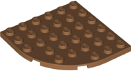 Plate Round Corner 6 x 6 in Medium Nougat