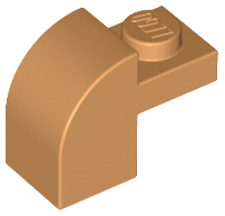 Brick Curved 1 x 2 x 1 1/3 with Curved Top in Medium Nougat