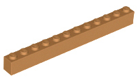 Brick 1 x 12 in Medium Nougat