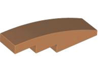 Brick Curved 4 x 1 No Studs [Stud Holder with Symmetric Ridges] in Medium Nougat