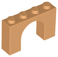 Brick Arch 1 x 4 x 2 in Medium Nougat
