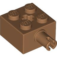 Brick Special 2 x 2 with Pin and Axle Hole in Medium Nougat