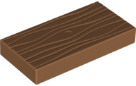 Duplo Tile 2 x 4 with Wood Grain Pattern in Medium Nougat