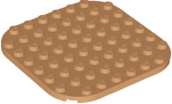 Plate Round Corners 8 x 8 in Medium Nougat