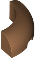 Brick Round Corner 3 x 3 x 1 No Studs in Medium Nougat