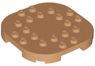 Plate Round Corners 6 x 6 x 2/3 Circle with Reduced Knobs in Medium Nougat