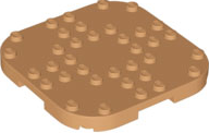 Plate Round Corners 8 x 8 x 2/3 Circle with Reduced Knobs in Medium Nougat