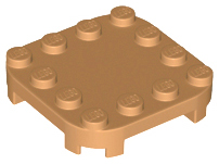 Plate Round Corners 4 x 4 x 2/3 Circle with Reduced Knobs in Medium Nougat