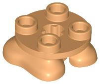 Feet, 2 x 2 x 2/3 with 4 Studs on Top in Medium Nougat