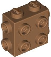 Brick Special 1 x 2 x 1 2/3 with 8 Studs on 3 Sides in Medium Nougat