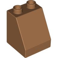 Duplo Brick 2 x 2 x 2 Slope in Medium Nougat