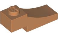 Brick Curved, 3 x 1 with 1/3 Inverted Cutout in Medium Nougat