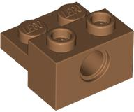 Technic Brick Special 1 x 2 with Pin Hole and 1 x 2 Plate in Medium Nougat