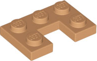 Plate 2 x 3 with 1 x 1 Cutout in Medium Nougat