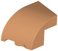 Brick Wedged, Curved 3 x 2 x 1 2/3 with Stud Notch Left in Medium Nougat