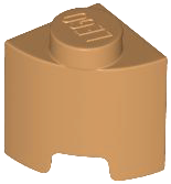 Brick Round, Quarter 1 x 1 in Medium Nougat