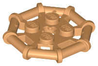 Plate Special 2 x 2 with Bar Frame Octagonal, Reinforced, Completely Round Studs in Medium Nougat