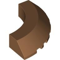 Brick Round Corner 5 x 5 x 1 Slope, Bottom Cut Outs, No Studs, Flat Top in Medium Nougat