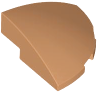 Brick Round Corner, Curved 3 x 3 x 1 Quarter Circle in Medium Nougat