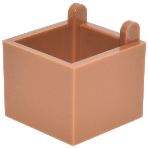 Container Box 2 x 2 x 1 1/3 with Hinge in Medium Nougat