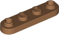Plate Special 1 x 4 Rounded with 2 Open Studs in Medium Nougat