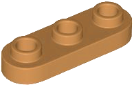 Plate Special 1 x 3 Rounded with 3 Open Studs in Medium Nougat