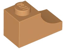 Brick Curved 2 x 1 with Inverted Cutout in Medium Nougat