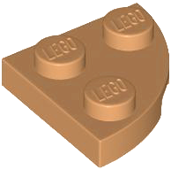 Plate Round Corner 2 x 2 in Medium Nougat