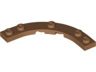 Plate Round Corner 5 x 5 with 4 x 4 Round Cutout in Medium Nougat
