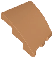 Brick Wedged, Curved 3 x 2 with Stud Notch Left in Medium Nougat