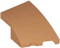Brick Wedged, Curved 3 x 2 with Stud Notch Right in Medium Nougat
