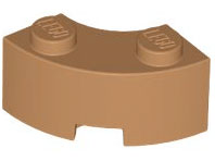 Brick Round Corner 2 x 2 Macaroni with Stud Notch and Reinforced Underside [New Style] in Medium Nougat
