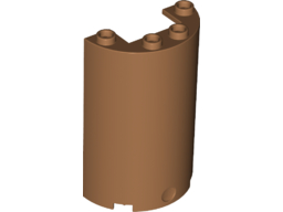 Cylinder Half 2 x 4 x 5 with 1 x 2 cutout in Medium Nougat