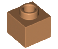 Plate 1 x 1 x 2/3 with Open Stud in Medium Nougat