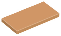 Tile 2 x 4 with Groove in Medium Nougat