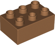 Duplo Brick 2 x 3 in Medium Nougat
