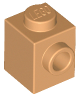Brick Special 1 x 1 with Stud on 1 Side in Medium Nougat