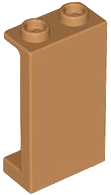 Panel 1 x 2 x 3 [Side Supports / Hollow Studs] in Medium Nougat