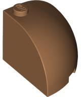 Brick Round Corner 3 x 3 x 2 Dome Top in Medium Nougat