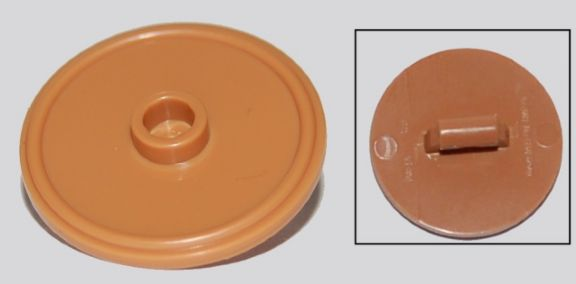 Shield Round with Stud and Raised Rim [Plain] in Medium Nougat
