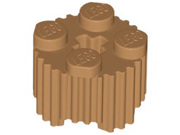 Brick Round 2 x 2 [Grill] in Medium Nougat