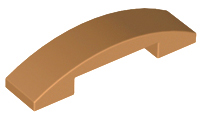 Brick Curved 4 x 1 Double, No Studs in Medium Nougat