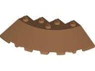 Brick Round Corner 6 x 6 with 33° Slope and Facet Cutout in Medium Nougat