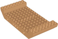 Boat Hull Section, Large Middle 8 x 16 x 2 1/3 with 5 Holes in Medium Nougat