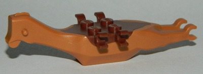 Animal Body Part, Dinosaur, Pteranodon Body, 4 Studs, 6 Clips with Reddish Brown Top in Medium Nougat