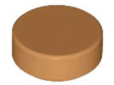 Tile Round 1 x 1 in Medium Nougat