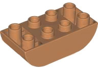 Duplo Brick 2 x 4 Curved Bottom in Medium Nougat